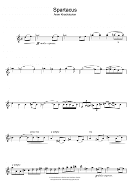page one of Spartacus (Love Theme) (Flute Solo)