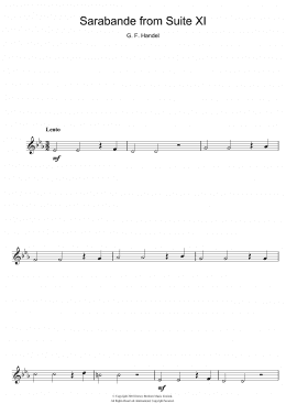 page one of Sarabande (from Suite XI) (Clarinet Solo)