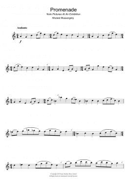 page one of Promenade (from Pictures At An Exhibition) (Flute Solo)