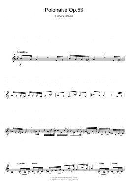 page one of Polonaise Opus 53 (Clarinet Solo)