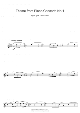 page one of Piano Concerto No. 1 in B Flat Minor Op. 23 (Alto Sax Solo)