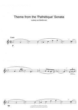 page one of Theme from Pathetique Sonata (Alto Sax Solo)