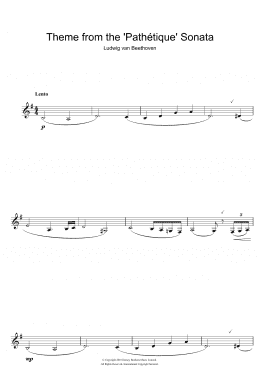 page one of Theme from Pathetique Sonata (Clarinet Solo)
