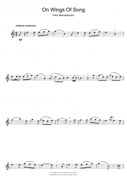 page one of On Wings Of Song (Alto Sax Solo)