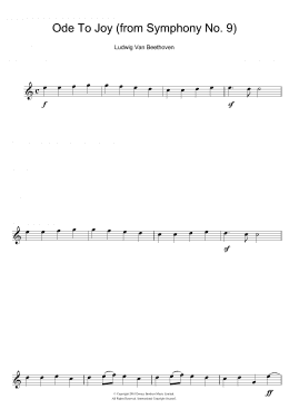 page one of Ode To Joy from Symphony No. 9, Fourth Movement (Alto Sax Solo)