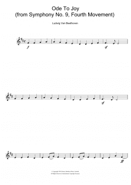 page one of Ode To Joy from Symphony No. 9, Fourth Movement (Flute Solo)
