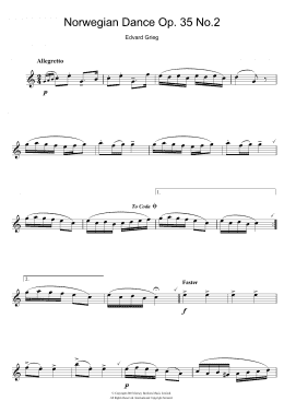 page one of Norwegian Dance No. 2 Op. 35 (Alto Sax Solo)