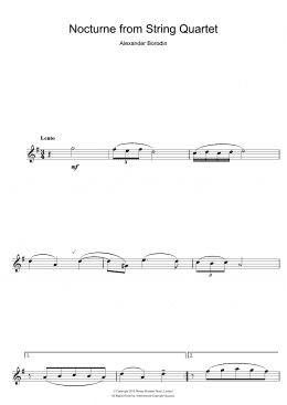 page one of Nocturne From String Quartet No.2 (Alto Sax Solo)