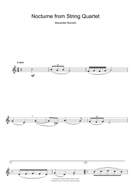 page one of Nocturne From String Quartet No.2 (Clarinet Solo)