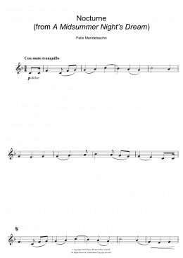 page one of Nocturne (from A Midsummer Night's Dream) (Clarinet Solo)