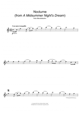 page one of Nocturne (from A Midsummer Night's Dream) (Flute Solo)