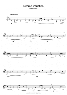 page one of Nimrod (from Enigma Variations Op.36) (Clarinet Solo)