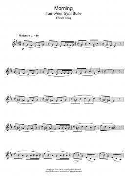 page one of Morning (from Peer Gynt Suite No.1) (Clarinet Solo)