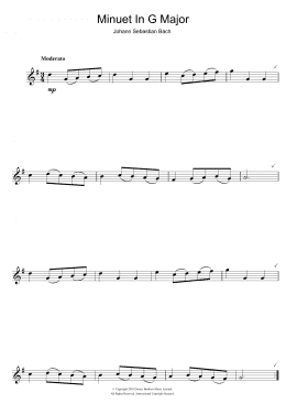 page one of Minuet In G (Alto Sax Solo)
