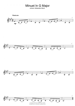 page one of Minuet In G (Clarinet Solo)