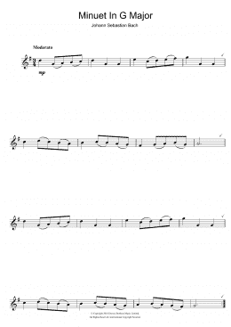page one of Minuet In G (Flute Solo)