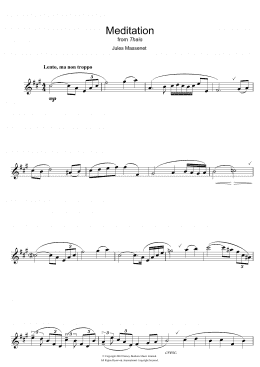 page one of Meditation (from Thais) (Alto Sax Solo)