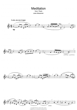 page one of Meditation (from Thais) (Clarinet Solo)