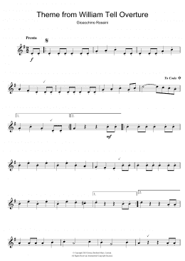 page one of William Tell Overture (Finale) (Alto Sax Solo)