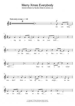 page one of Merry Xmas Everybody (Flute Solo)