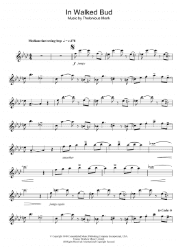 page one of In Walked Bud (Flute Solo)