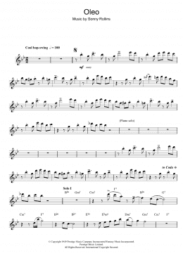 page one of Oleo (Flute Solo)