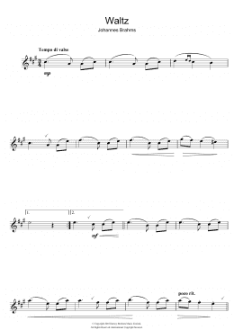 page one of Waltz Op. 39, No. 15 (Alto Sax Solo)
