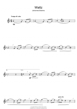 page one of Waltz Op. 39, No. 15 (Clarinet Solo)
