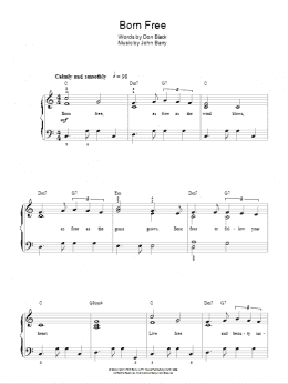 page one of Born Free (Easy Piano)