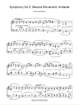page one of Symphony No. 3, Andante (Piano Solo)