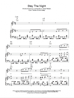 page one of Stay The Night (Piano, Vocal & Guitar Chords)