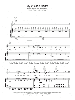 page one of My Wicked Heart (Piano, Vocal & Guitar Chords)