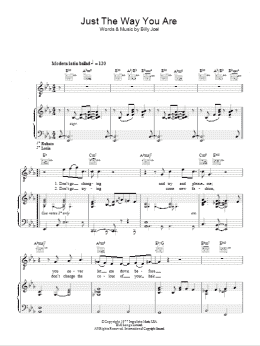 page one of Just The Way You Are (Piano, Vocal & Guitar Chords)