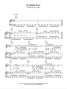 page one of Invisible Sun (Piano, Vocal & Guitar Chords)