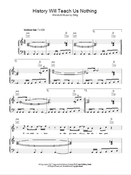page one of History Will Teach Us Nothing (Piano, Vocal & Guitar Chords)