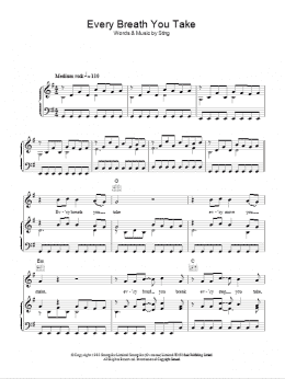 page one of Every Breath You Take (Piano, Vocal & Guitar Chords)