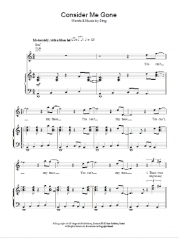 page one of Consider Me Gone (Piano, Vocal & Guitar Chords)