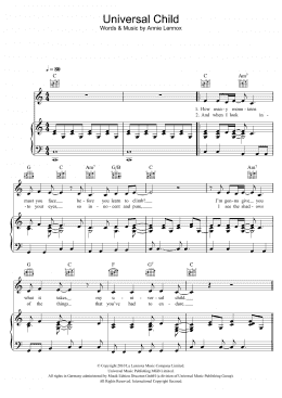 page one of Universal Child (Piano, Vocal & Guitar Chords)