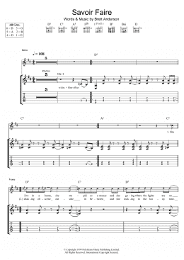 page one of Savoir Faire (Guitar Tab)
