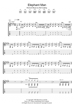 page one of Elephant Man (Guitar Tab)