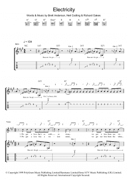 page one of Electricity (Guitar Tab)