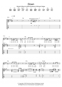 page one of Down (Guitar Tab)