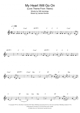 page one of My Heart Will Go On (Love Theme from Titanic) (Clarinet Solo)