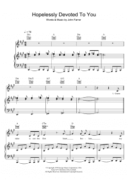 page one of Hopelessly Devoted To You (from Grease) (Piano & Vocal)
