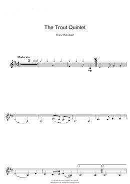 page one of Theme From The Trout Quintet (Die Forelle) (Clarinet Solo)