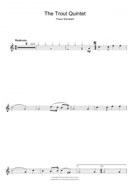 page one of Theme From The Trout Quintet (Die Forelle) (Flute Solo)