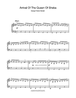 page one of The Arrival Of The Queen Of Sheba (from Solomon) (Beginner Piano)