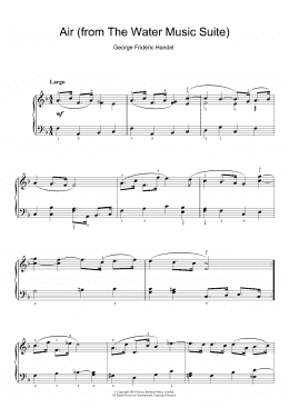 page one of Air (from The Water Music Suite) (Beginner Piano (Abridged))