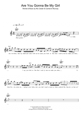 page one of Are You Gonna Be My Girl (Lead Sheet / Fake Book)