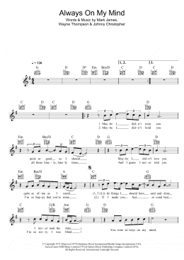 page one of Always On My Mind (Lead Sheet / Fake Book)